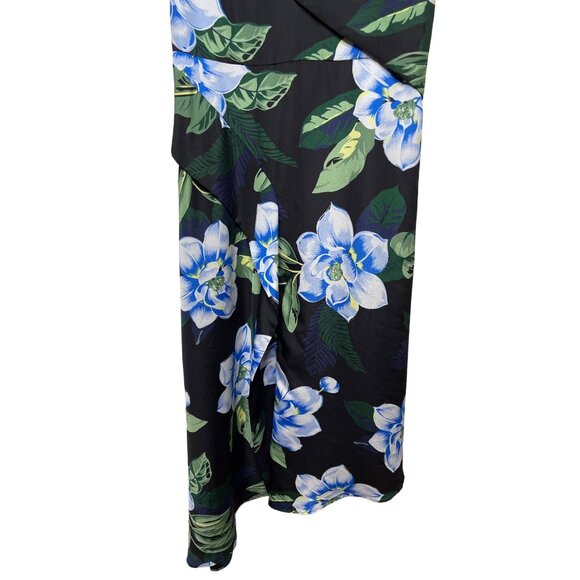 Banana Republic Floral Midi Dress XS Black Blue Boho Resort Style - Picture 5 of 13